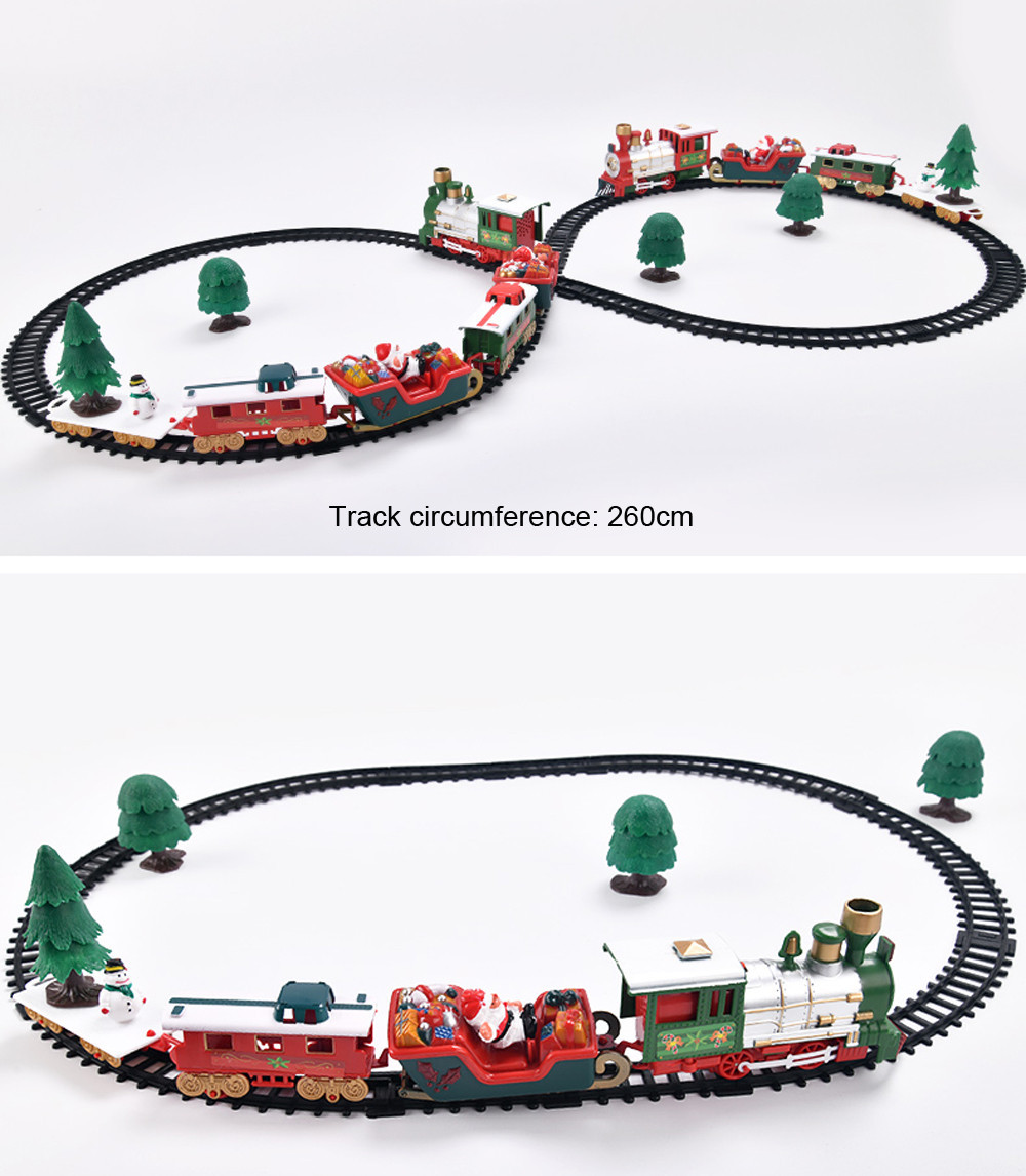 Toy Train Set with Lights and Sounds Christmas Train Set Railway Tracks Battery Operated Toys - Image 3