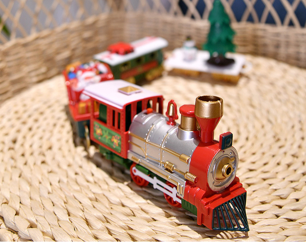 Toy Train Set with Lights and Sounds Christmas Train Set Railway Tracks Battery Operated Toys - Image 5