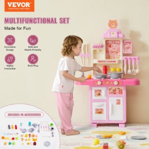 Christmas Gift VEVOR Kitchen Playset Kids Pretend Cooking Play Toy 48 Piece Accessories